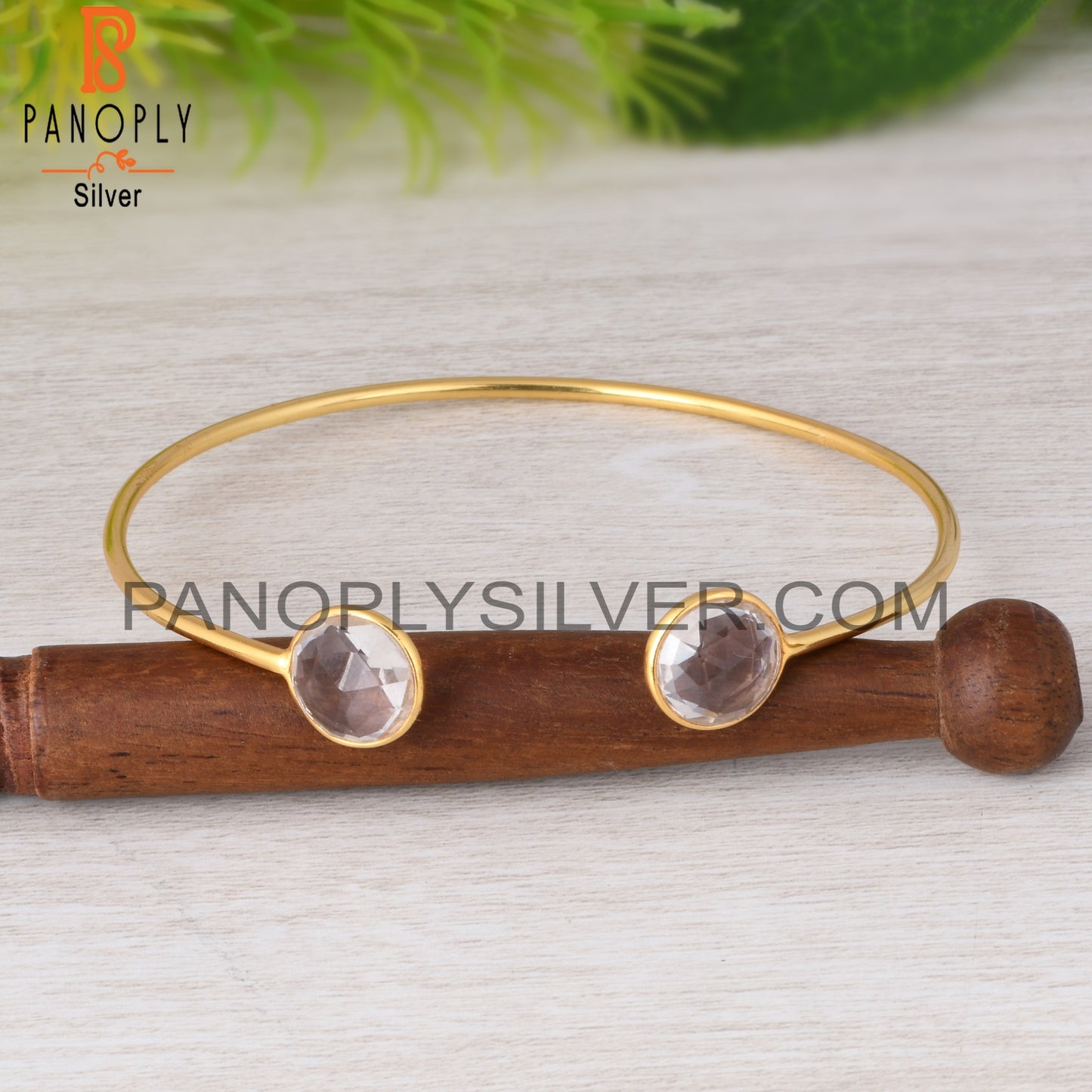 Crystal Quartz 925 Sterling Silver Bracelet