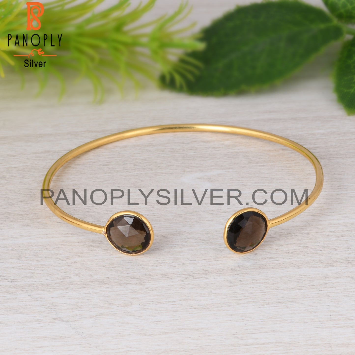 Smoky 925 Sterling Silver Bangle