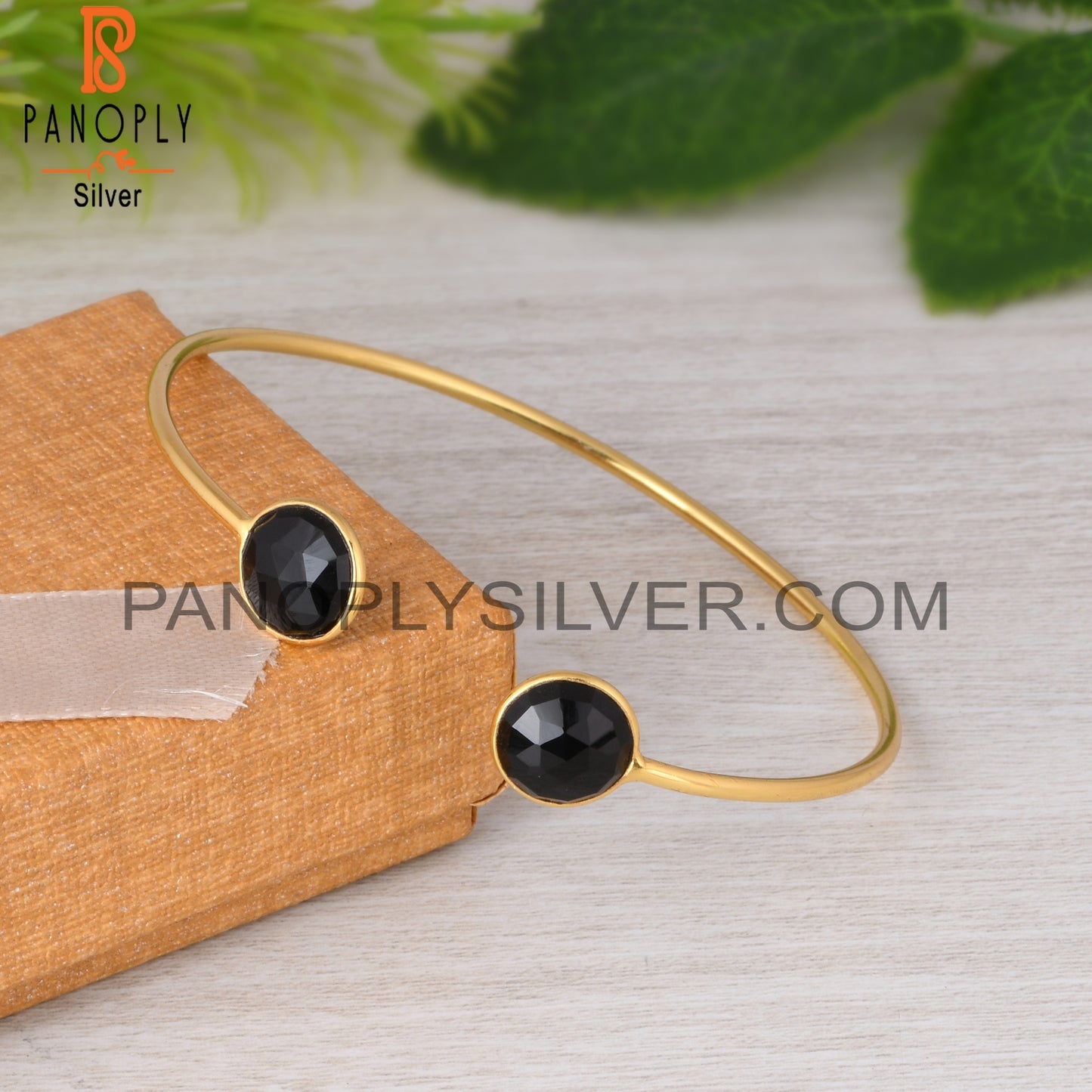 Black Onyx 925 Sterling Silver Bangle