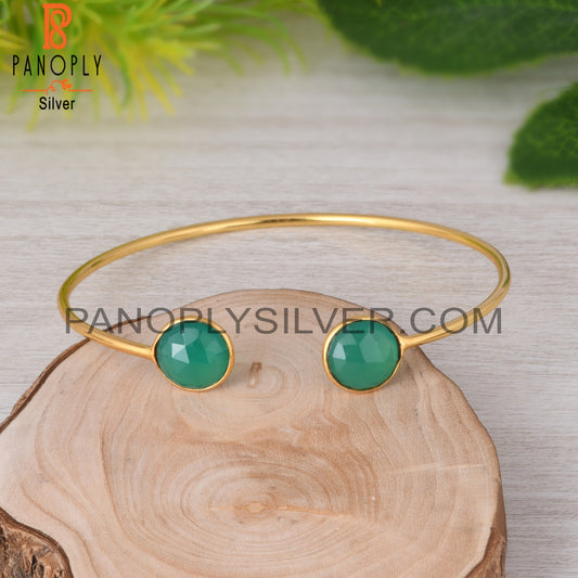 Green Onyx 925 Sterling Silver Bangle