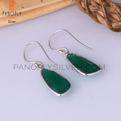 Green Onyx 925 Sterling Silver Dangle Earrings