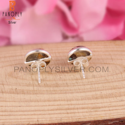 Mojave Copper Bumblebee Turquoise 925 Silver Studs Earrings