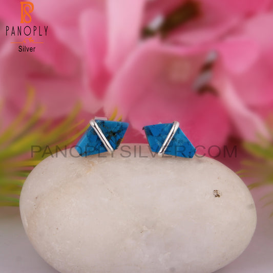 Howlite Copper 925 Sterling Silver Studs Earrings