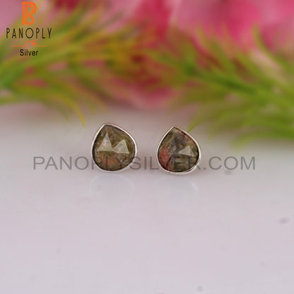 Unakite 925 Sterling Silver Studs Earrings