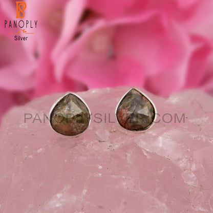 Unakite 925 Sterling Silver Studs Earrings